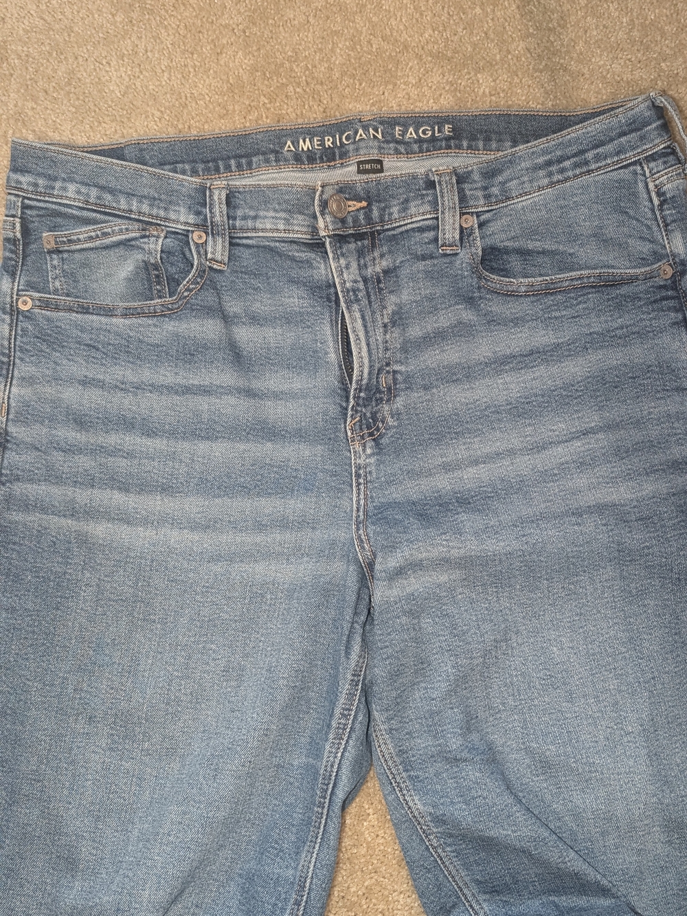 American Eagle Outfitters Women's Light Blue High-Rise Jeans